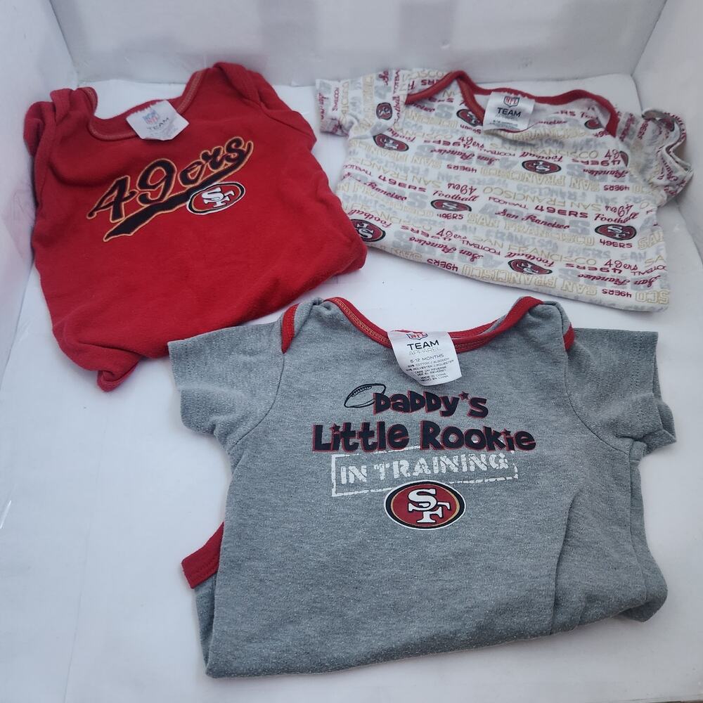 49ers NFL lot of 3 snap suits size 6-12months